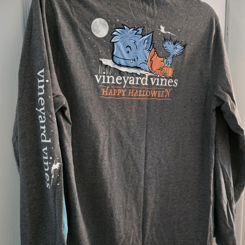Vineyard Vines Gray Halloween Long Sleeve Tee